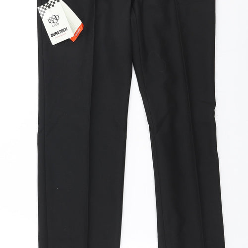 Duratech Mens Black  Polyester Trousers  Size 26 in L31 in Slim Zip