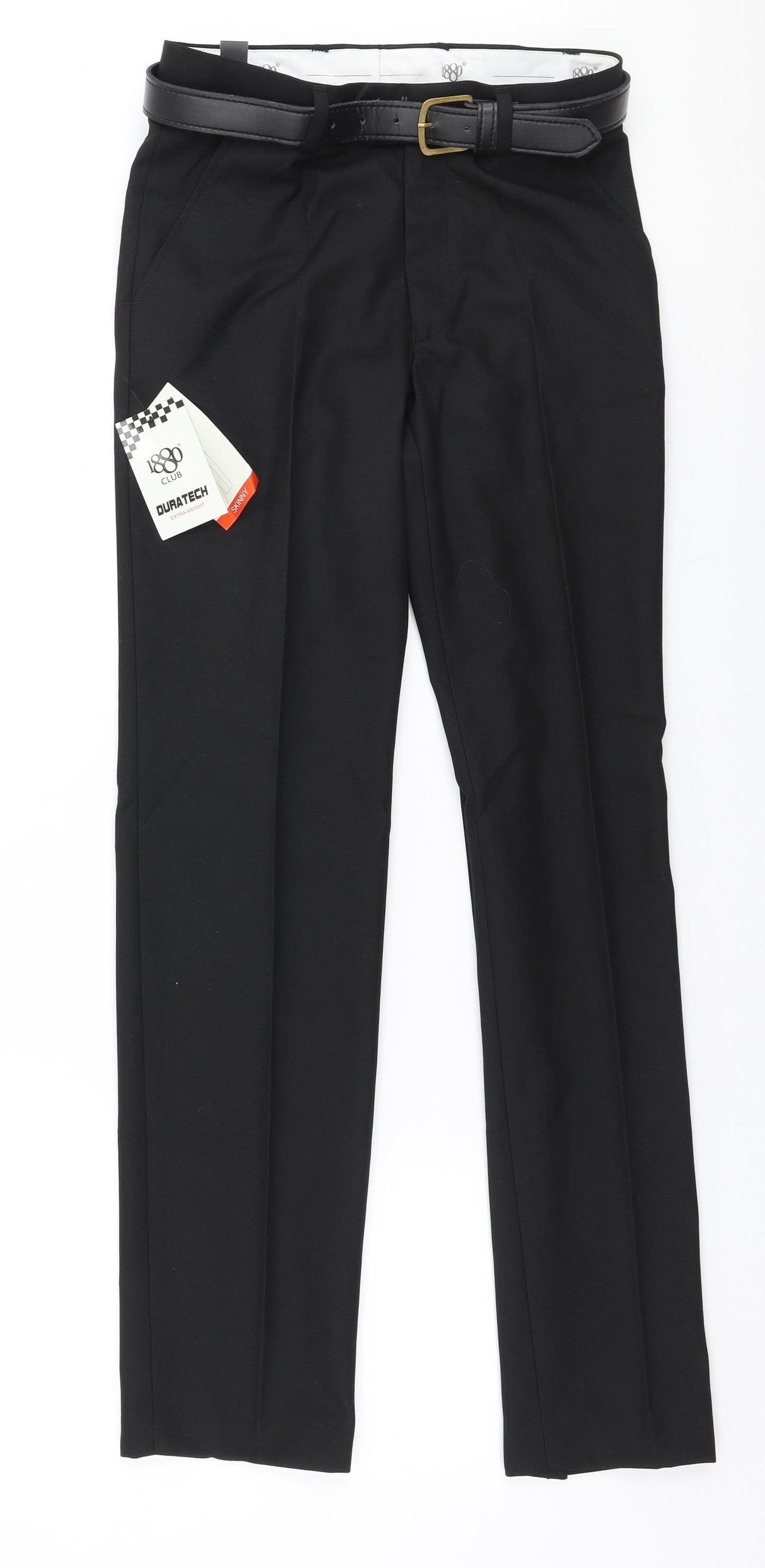 Duratech Mens Black  Polyester Trousers  Size 26 in L31 in Slim Zip