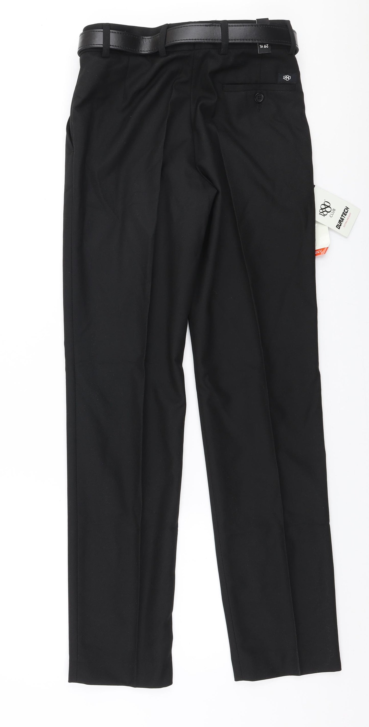 Duratech Mens Black  Polyester Trousers  Size 26 in L31 in Slim Zip