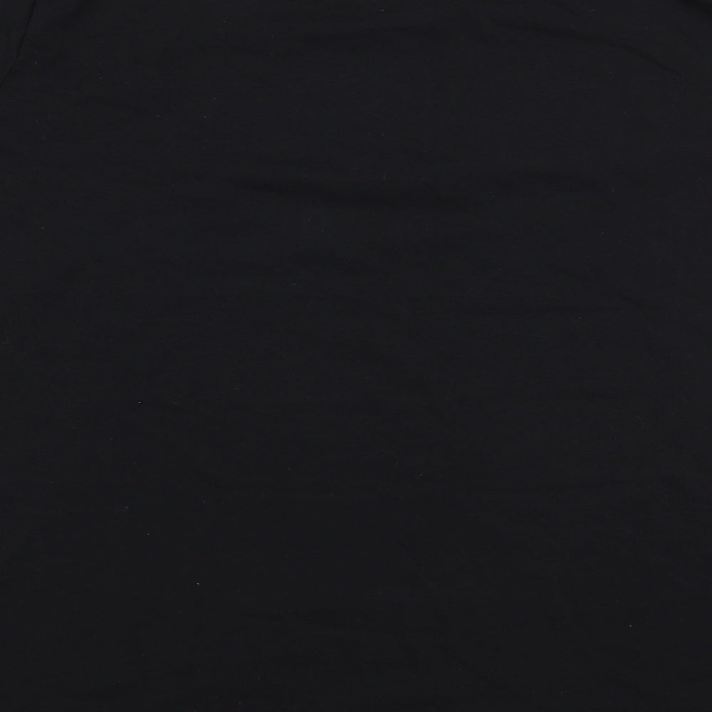 New Look Womens Black  100% Cotton Jersey T-Shirt Size 18 Round Neck - Christmas Feeling jolly