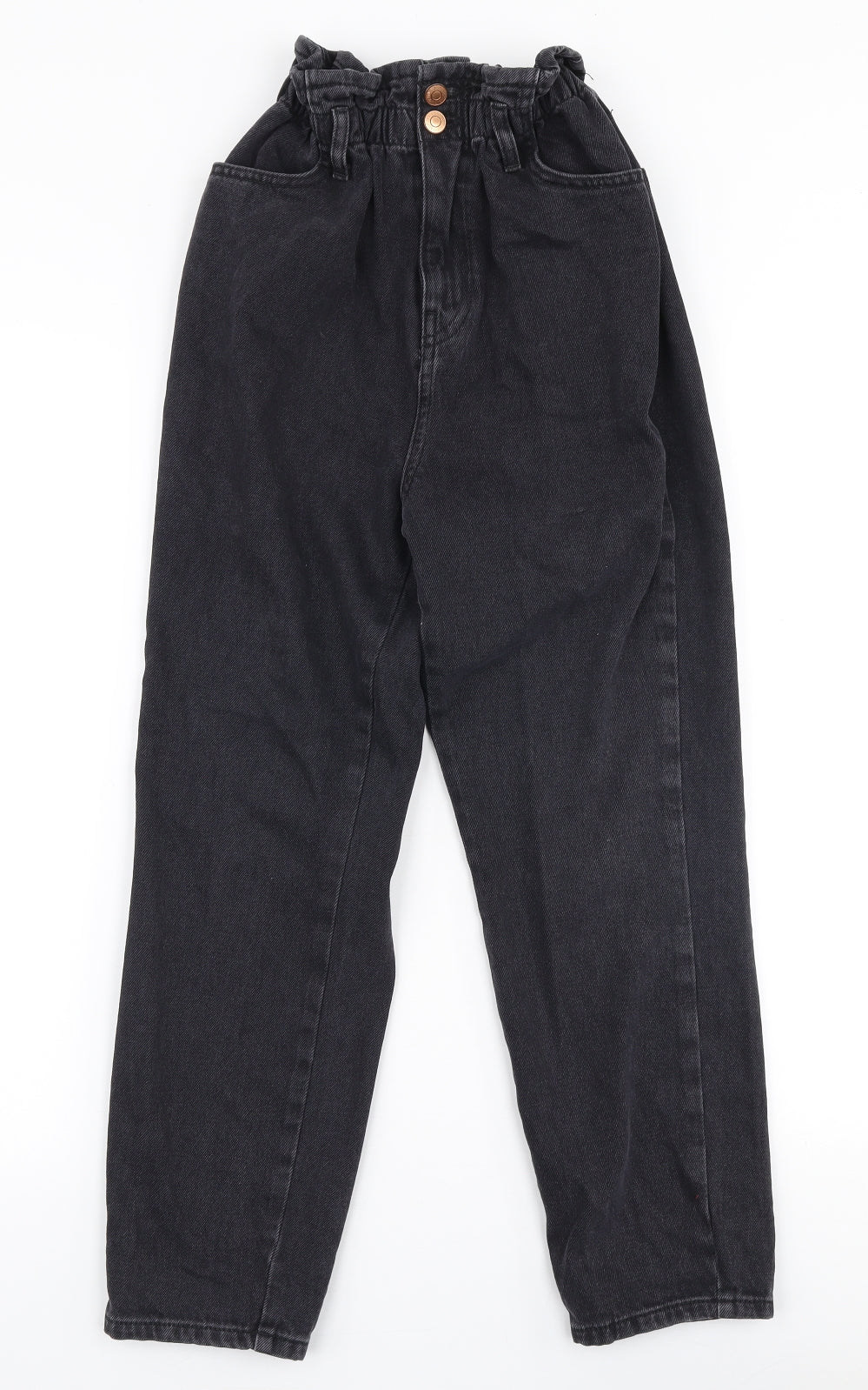New Look Womens Black  Cotton Mom Jeans Size 6 L24 in Regular Zip