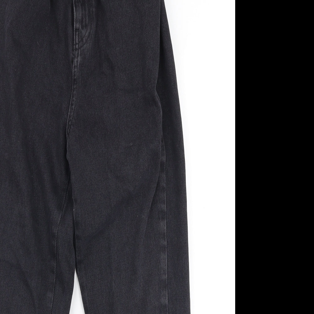 New Look Womens Black  Cotton Mom Jeans Size 6 L24 in Regular Zip