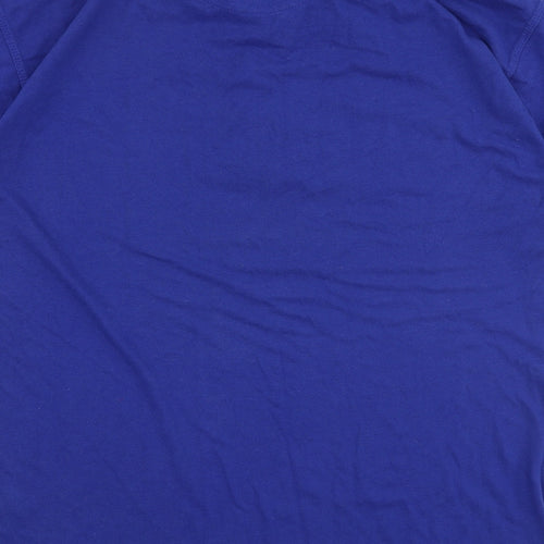 Orn Mens Blue  Polyester  Polo Size M Collared Button