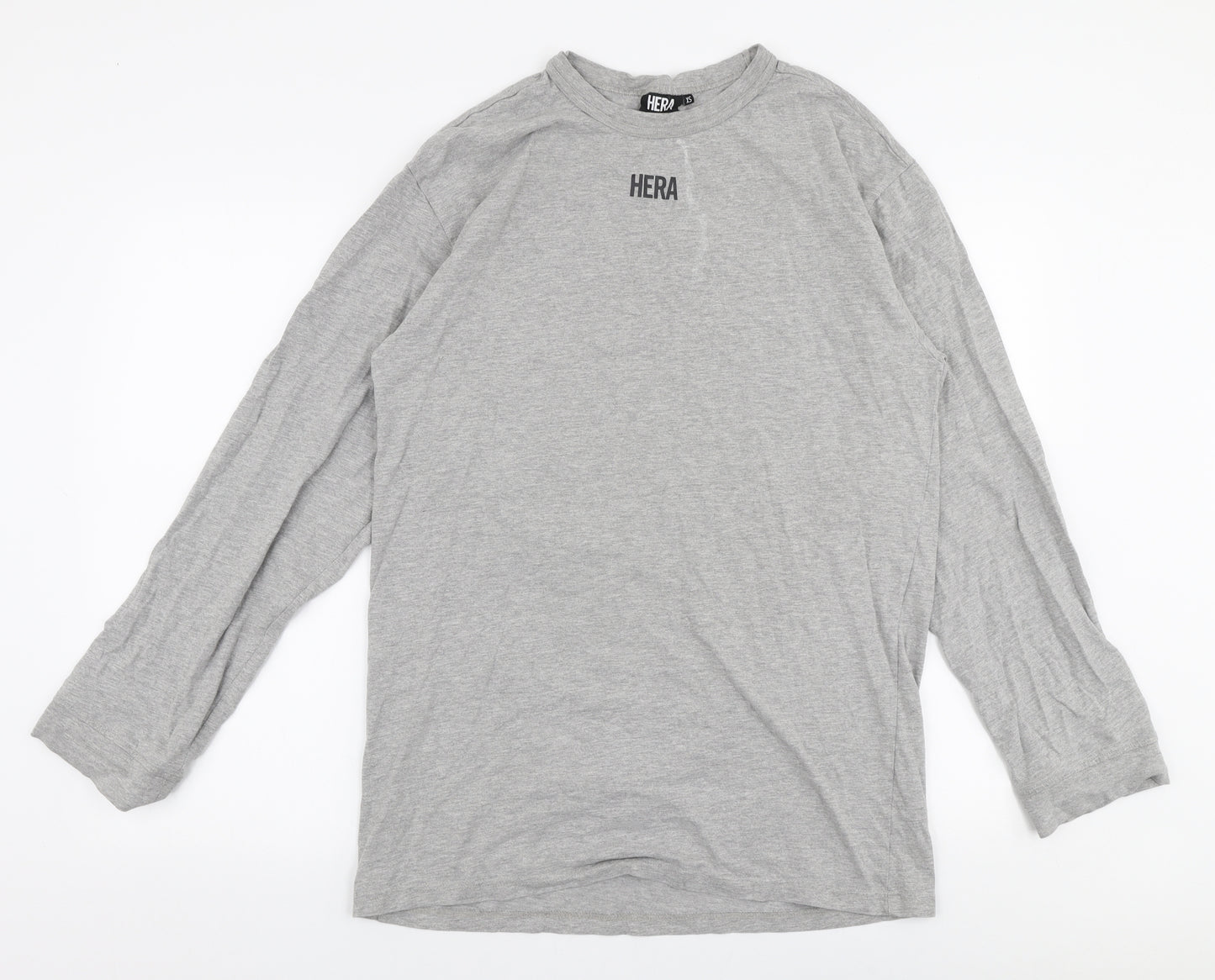 Hera  Mens Grey  Cotton  T-Shirt Size XS Round Neck