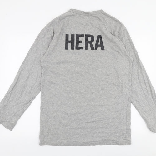 Hera  Mens Grey  Cotton  T-Shirt Size XS Round Neck