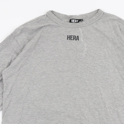 Hera  Mens Grey  Cotton  T-Shirt Size XS Round Neck