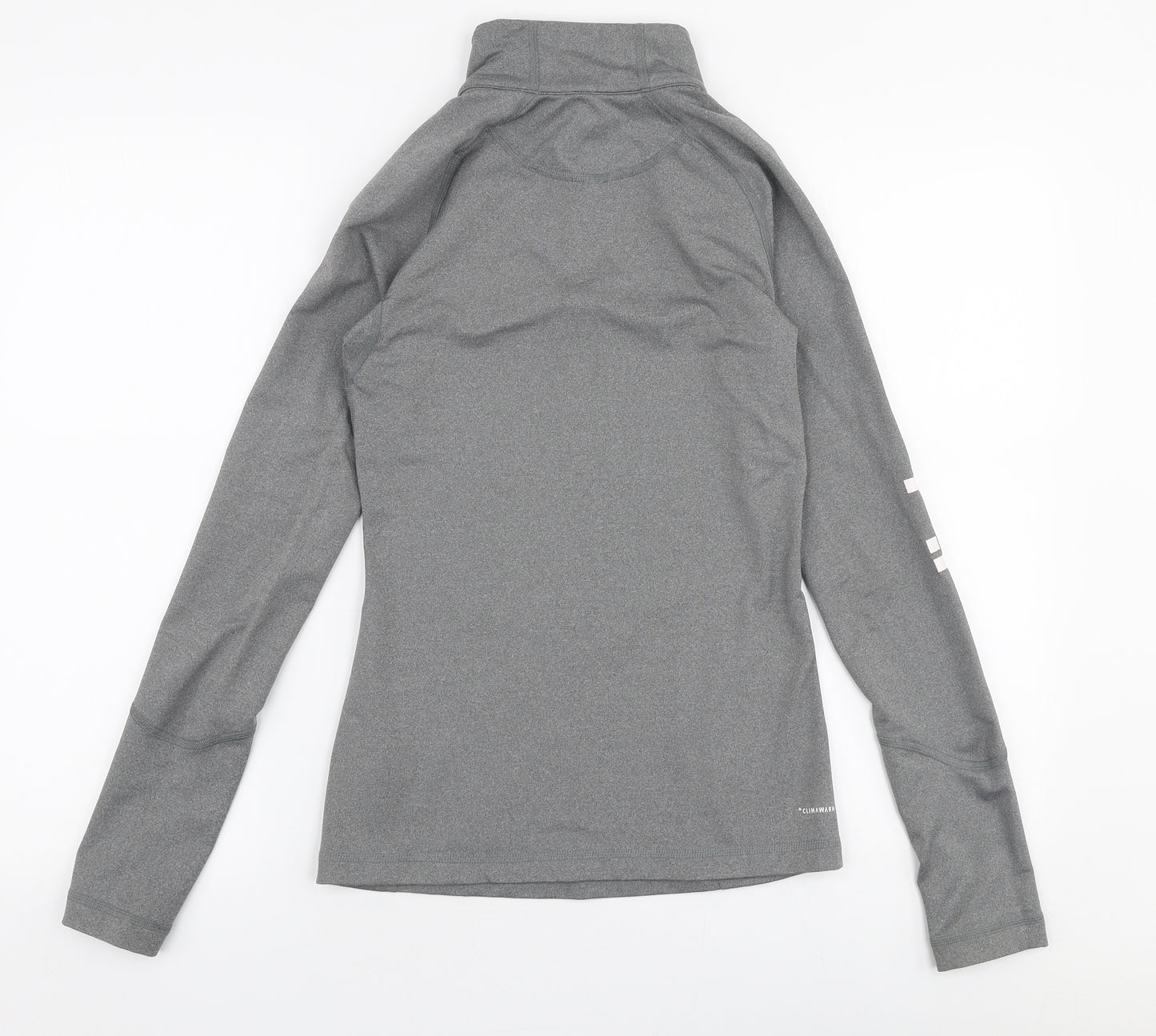 adidas Womens Grey  Polyester Jersey T-Shirt Size XS High Neck Zip