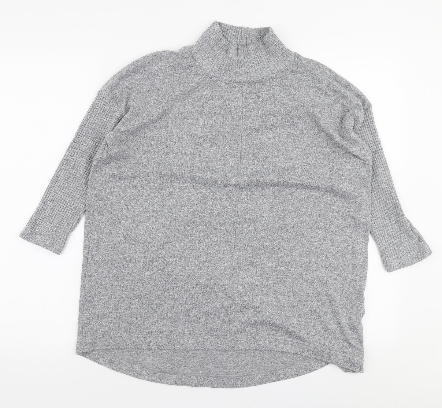 Marks and Spencer Womens Grey High Neck  Polyester Pullover Jumper Size 10