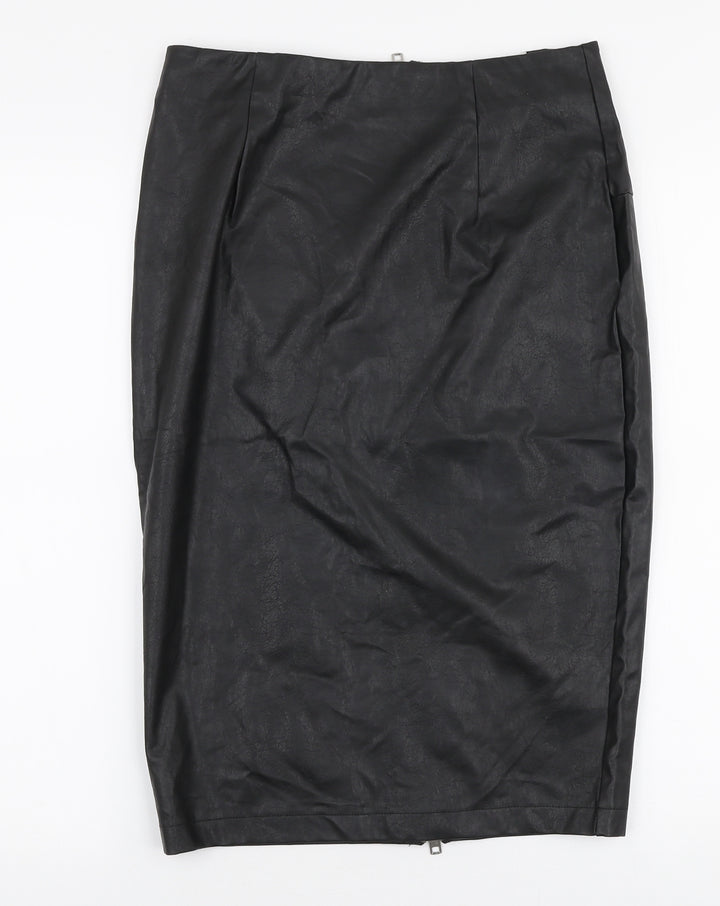 Cherry Koko Womens Black  Polyester Straight & Pencil Skirt Size M   Zip