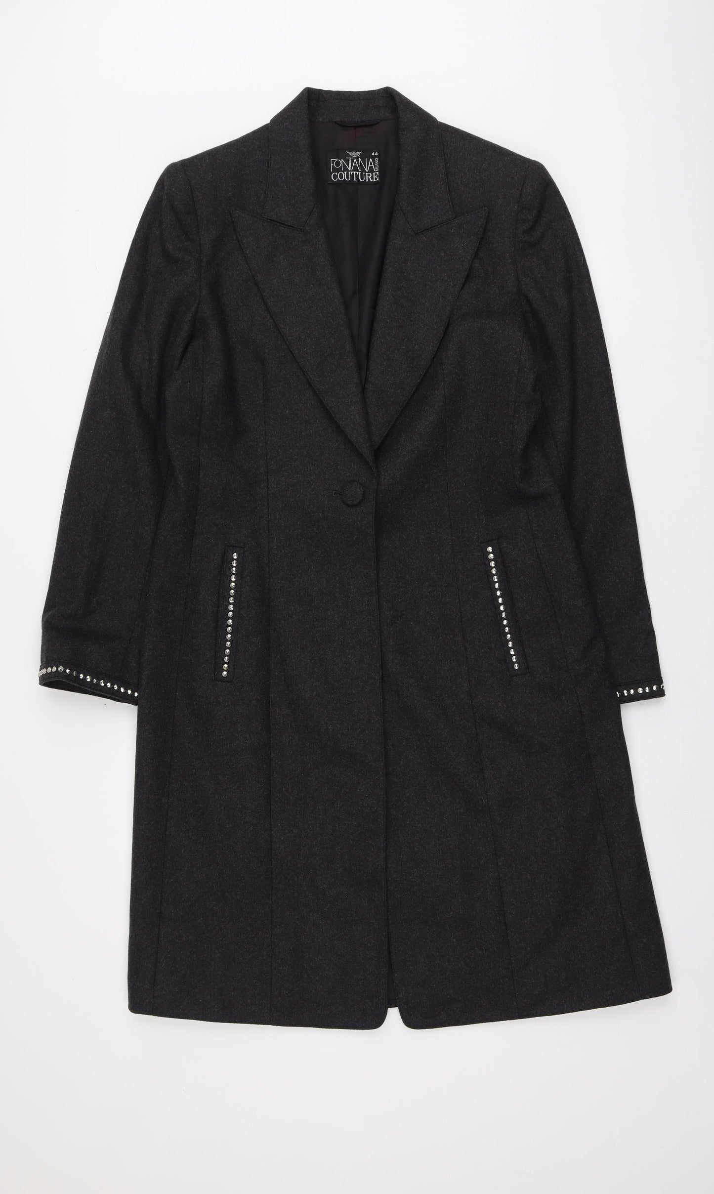 FontanaCouture Womens Grey   Overcoat Coat Size 44