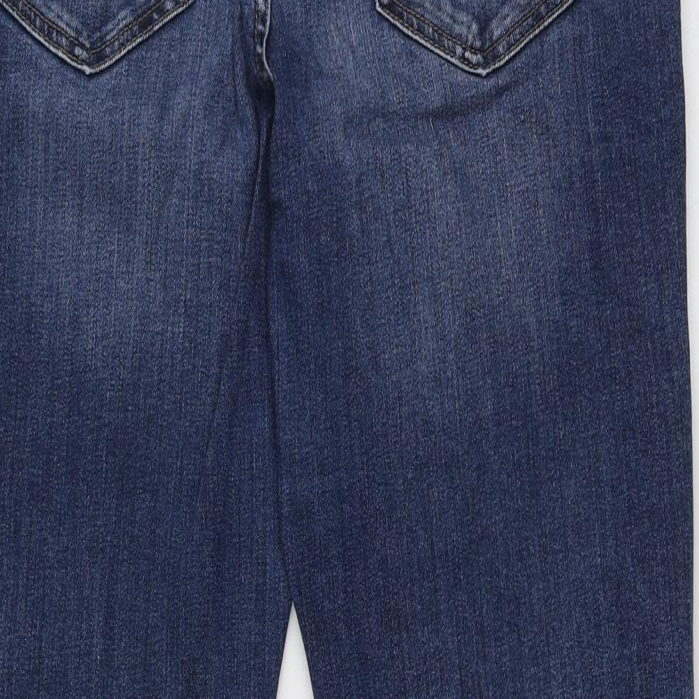 M&S Womens Blue  Cotton Skinny Jeans Size 12 L28 in Relaxed