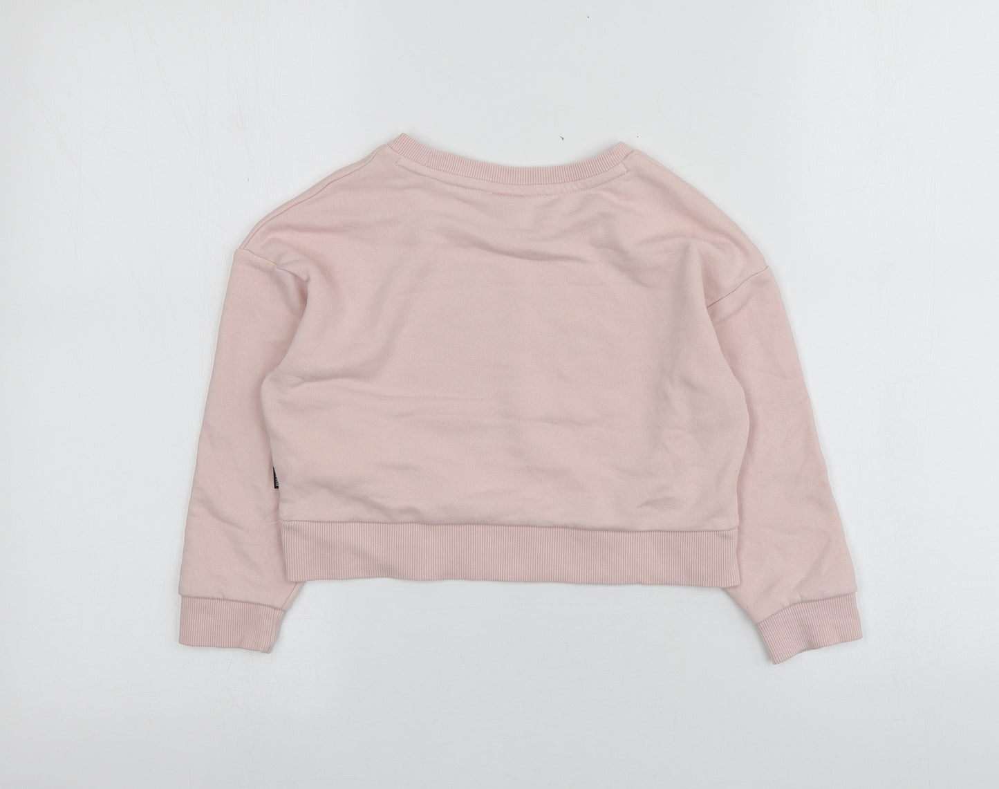PUMA Girls Pink  Cotton Pullover Sweatshirt Size 5-6 Years
