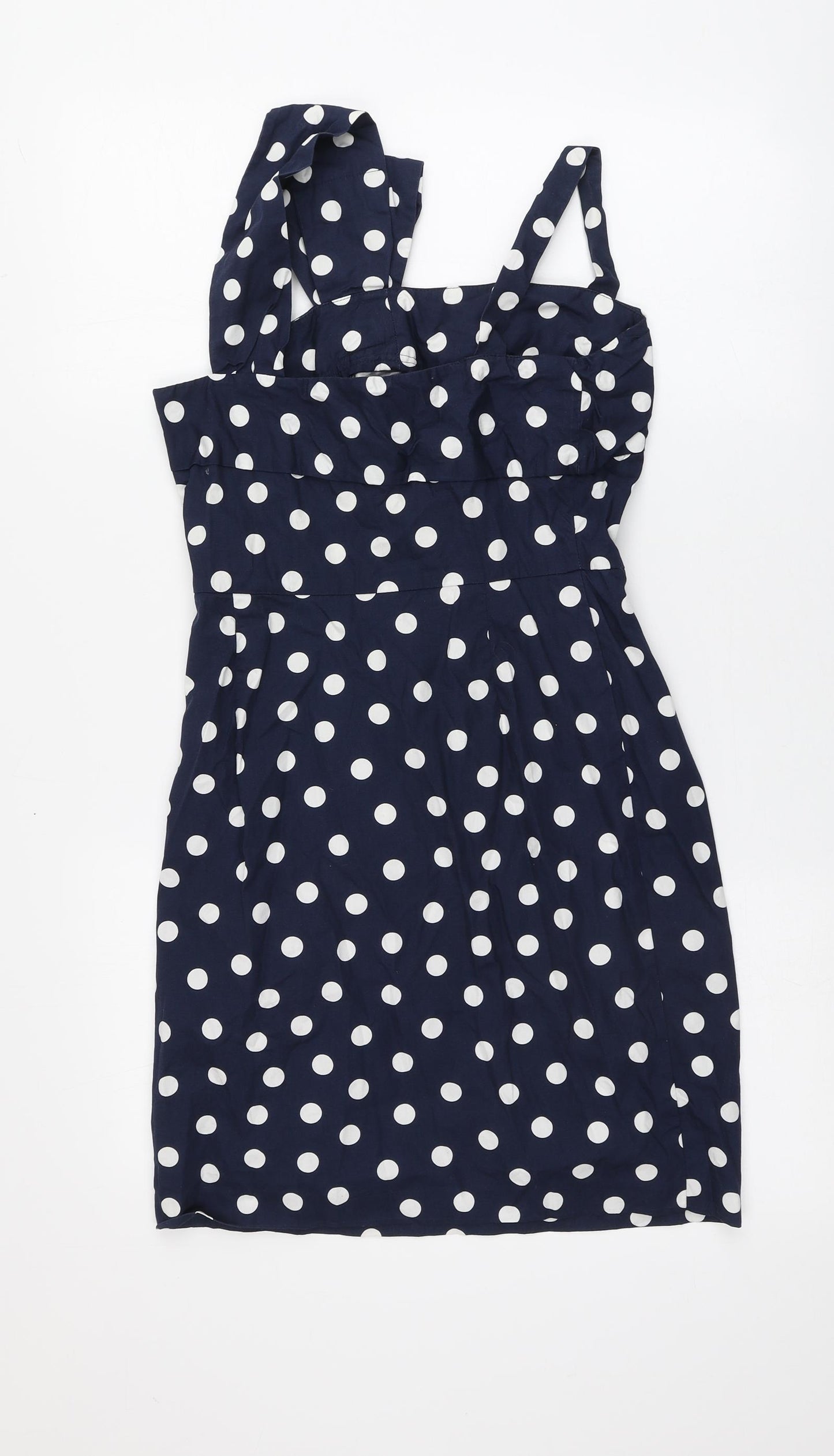 George Womens Blue Polka Dot 100% Cotton A-Line  Size 8  Square Neck