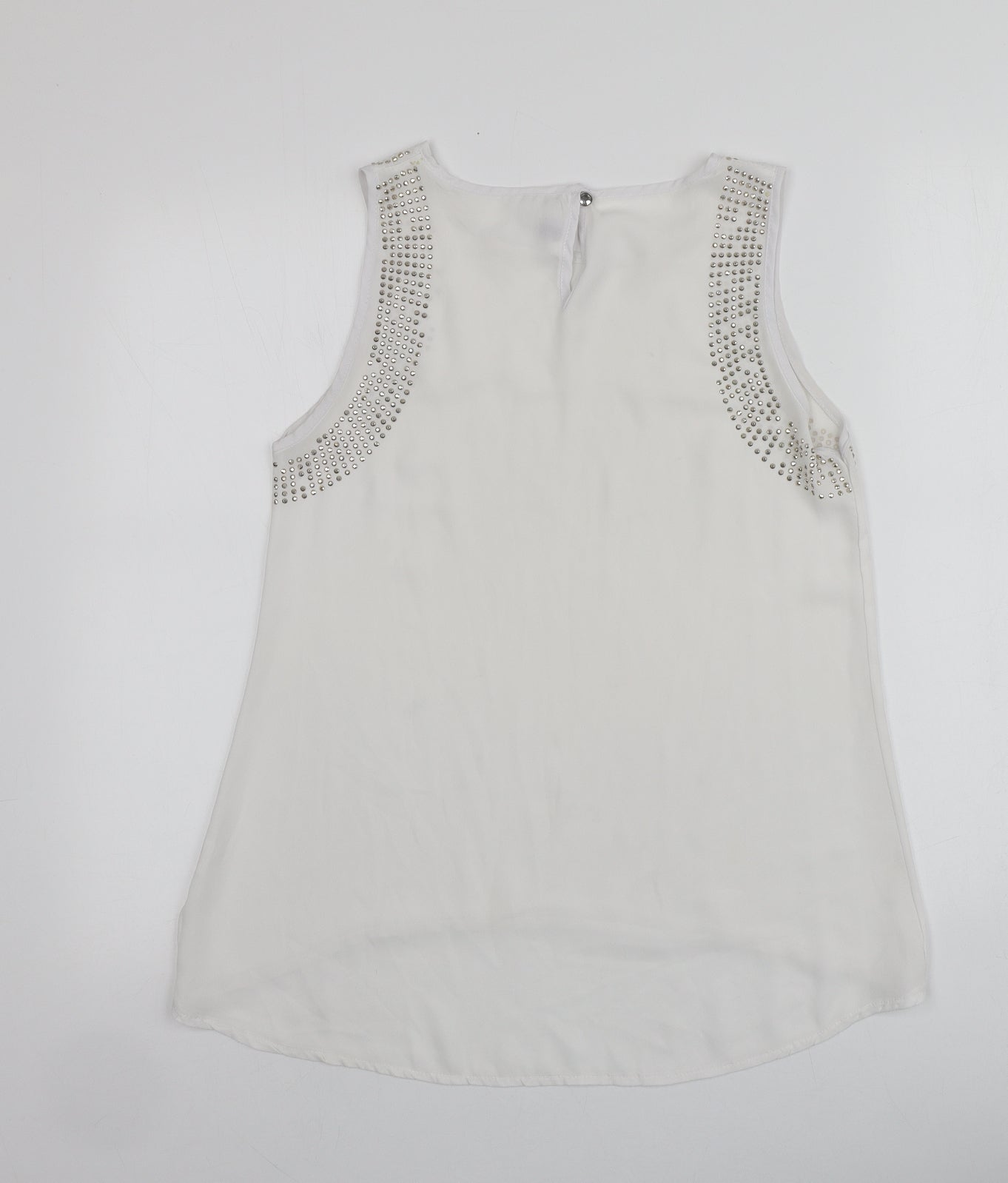 Red Queen Womens Ivory  Polyester Basic Blouse Size S Round Neck