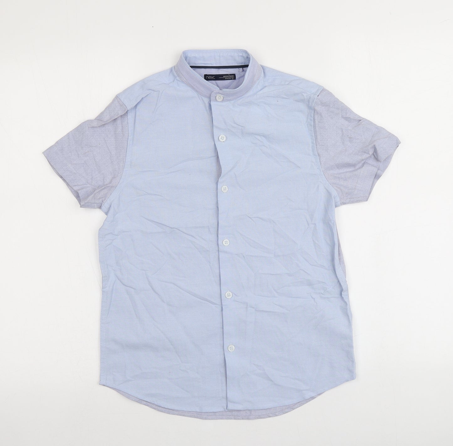 NEXT Boys Blue  100% Cotton Basic Button-Up Size 10 Years Round Neck