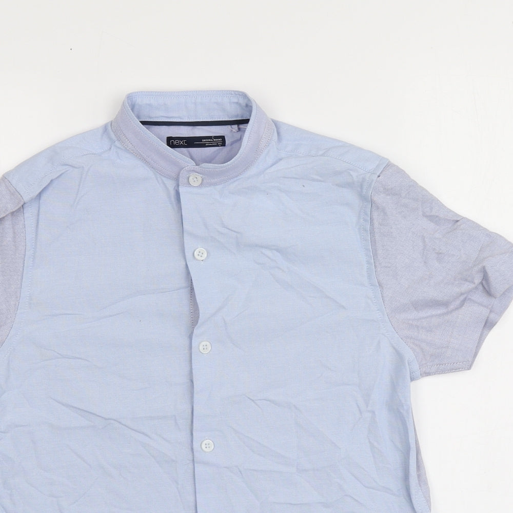 NEXT Boys Blue  100% Cotton Basic Button-Up Size 10 Years Round Neck
