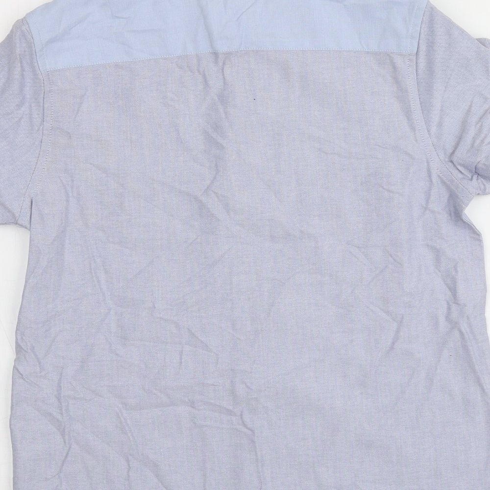 NEXT Boys Blue  100% Cotton Basic Button-Up Size 10 Years Round Neck