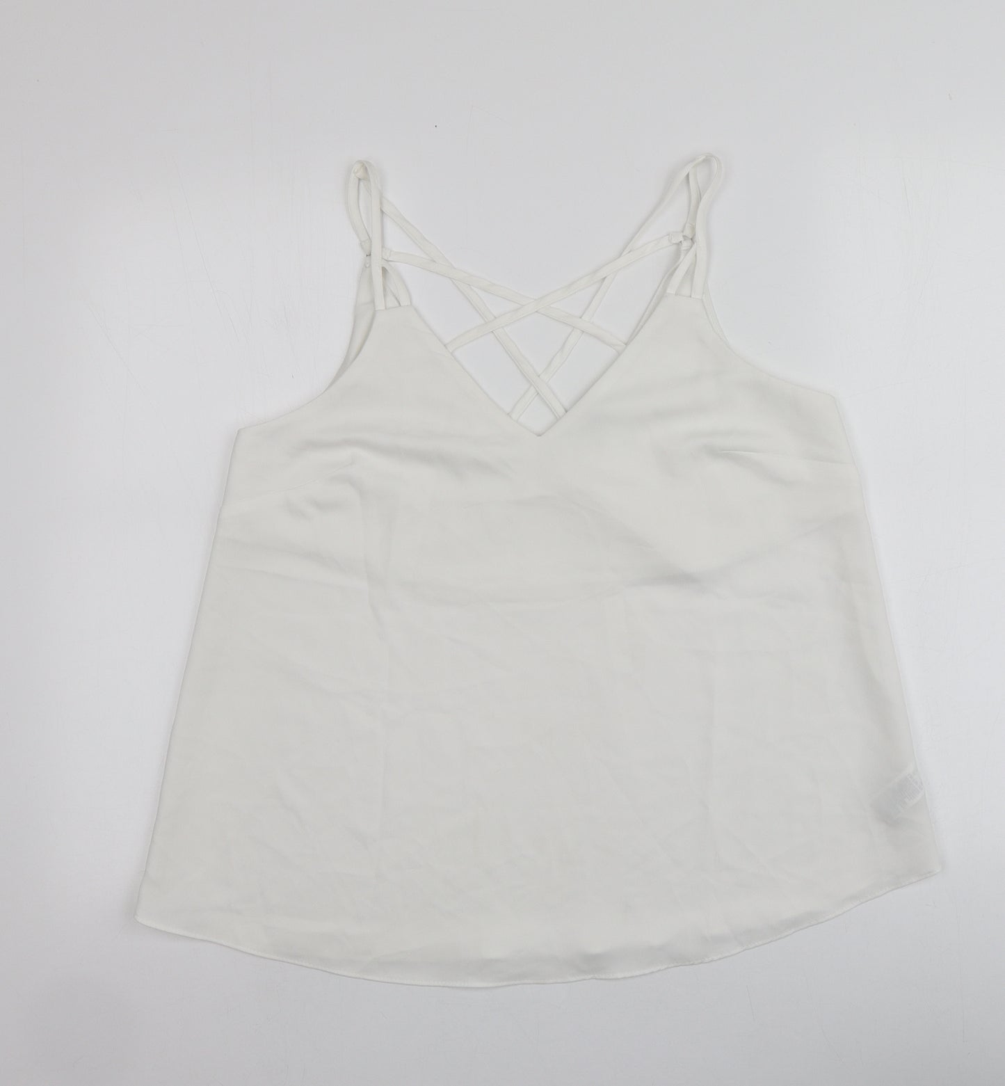 NEXT Womens Ivory  Polyester Basic Blouse Size 12 Halter