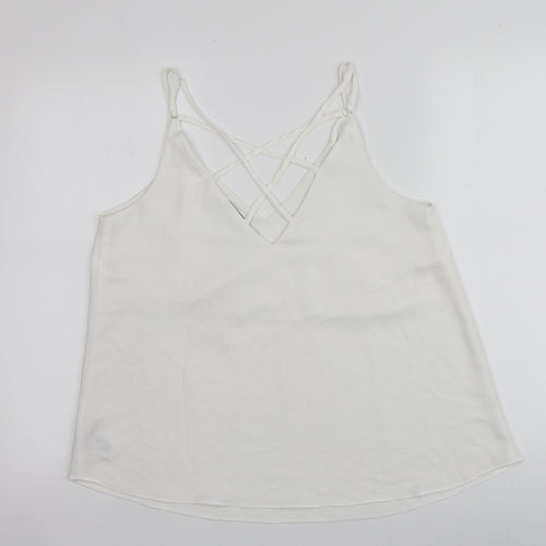 NEXT Womens Ivory  Polyester Basic Blouse Size 12 Halter
