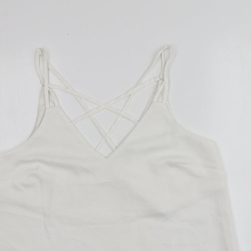 NEXT Womens Ivory  Polyester Basic Blouse Size 12 Halter