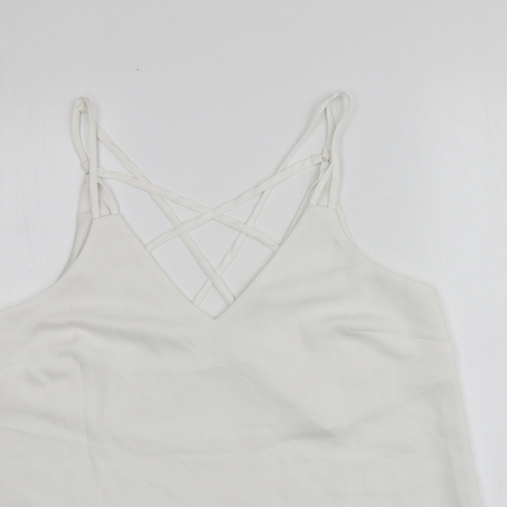 NEXT Womens Ivory  Polyester Basic Blouse Size 12 Halter