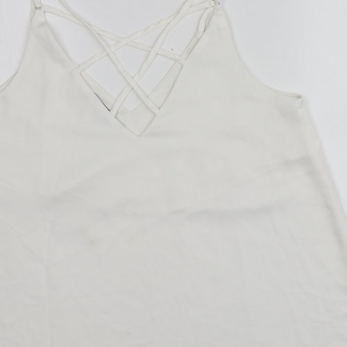 NEXT Womens Ivory  Polyester Basic Blouse Size 12 Halter