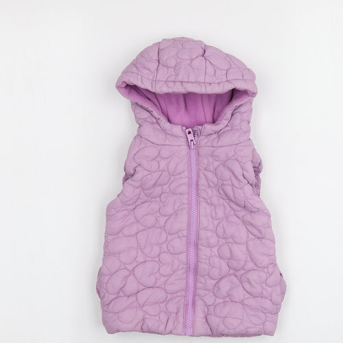 Dunnes Stores Girls Purple   Gilet Jacket Size 12-18 Months