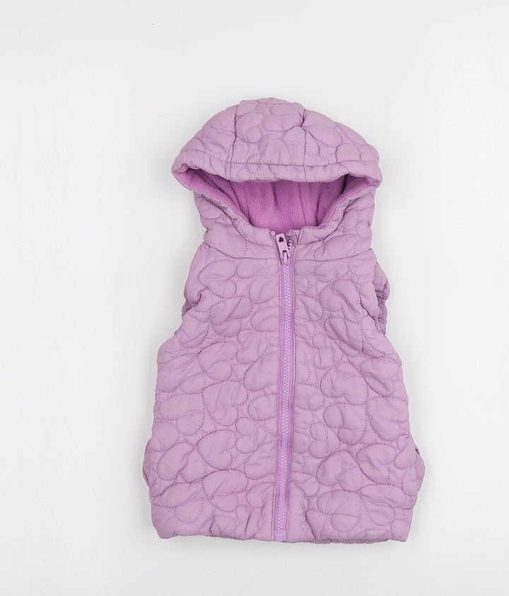 Dunnes Stores Girls Purple Gilet Jacket Size 12-18 Months