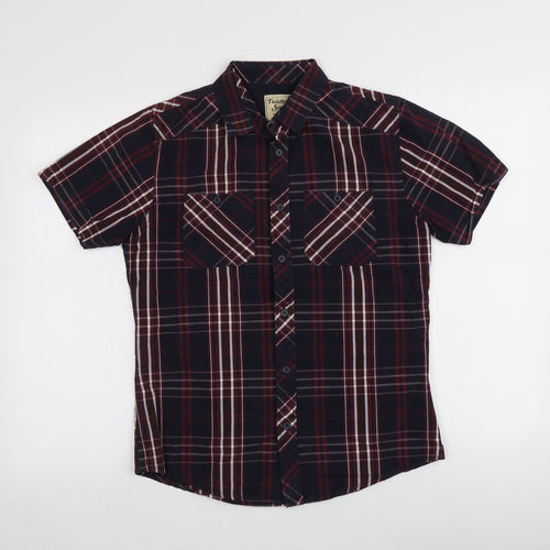 Twisted Soul Mens Multicoloured Plaid Cotton  Button-Up Size S Collared