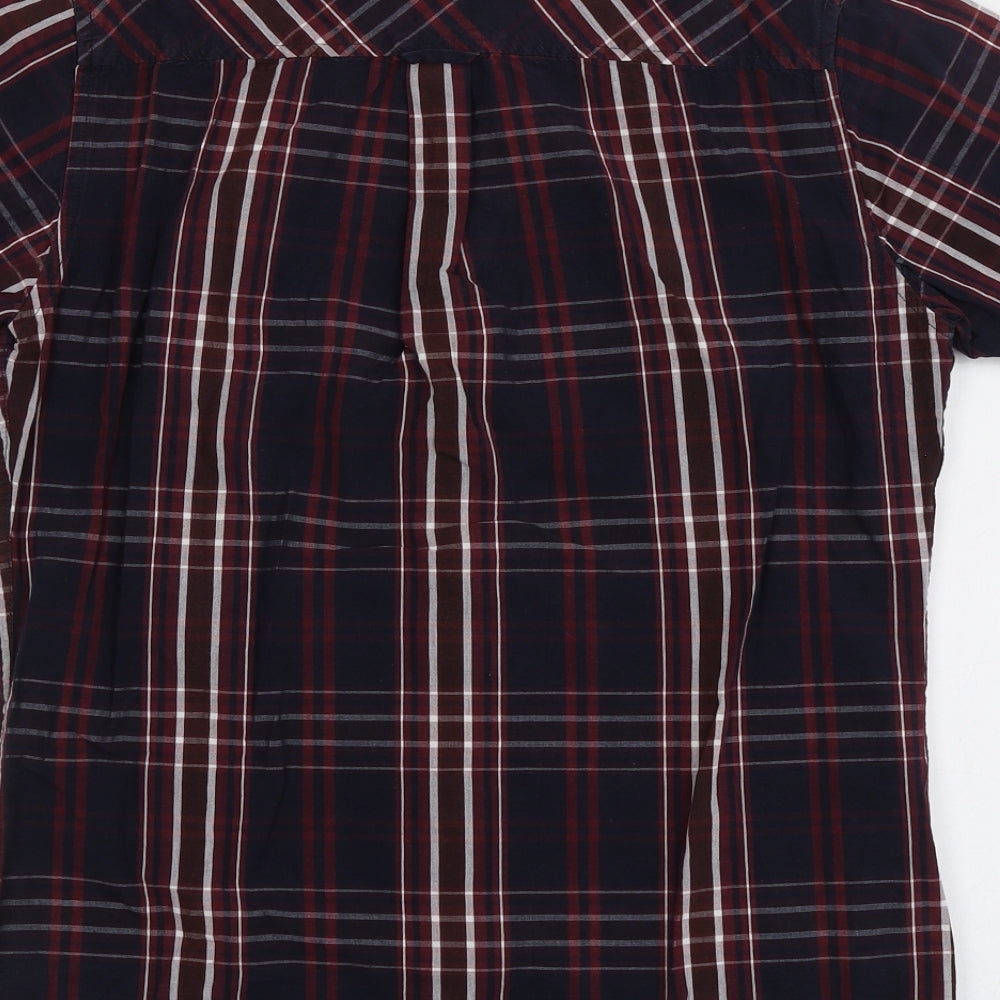 Twisted Soul Mens Multicoloured Plaid Cotton  Button-Up Size S Collared