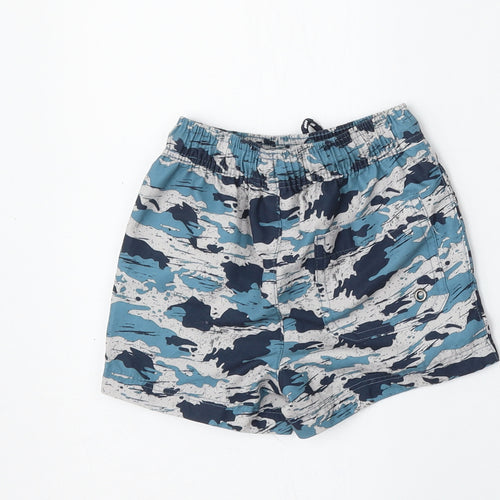 NEXT Boys Blue Camouflage Polyester Cropped Trousers Size 9-12 Months  Tie
