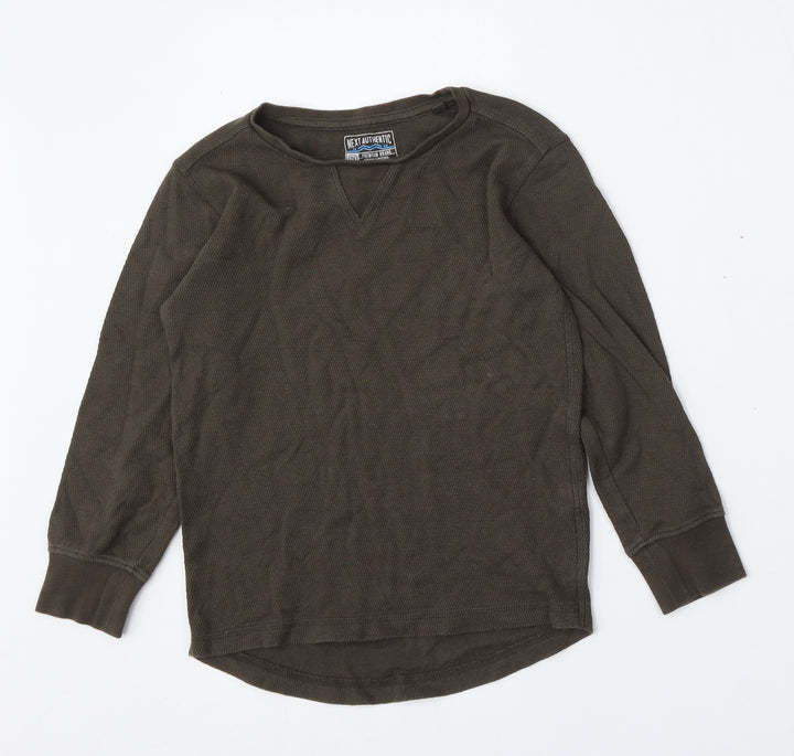 NEXT Boys Green Round Neck Cotton Pullover Jumper Size 6 Years