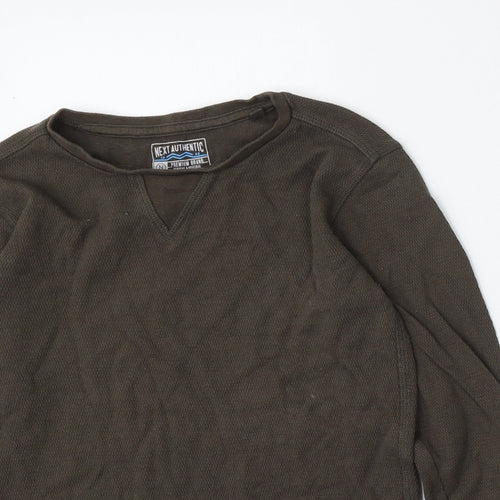 NEXT Boys Green Round Neck  Cotton Pullover Jumper Size 6 Years