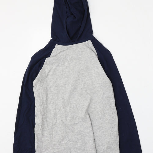 Marks and Spencer Boys Grey  Cotton Pullover Hoodie Size 10-11 Years