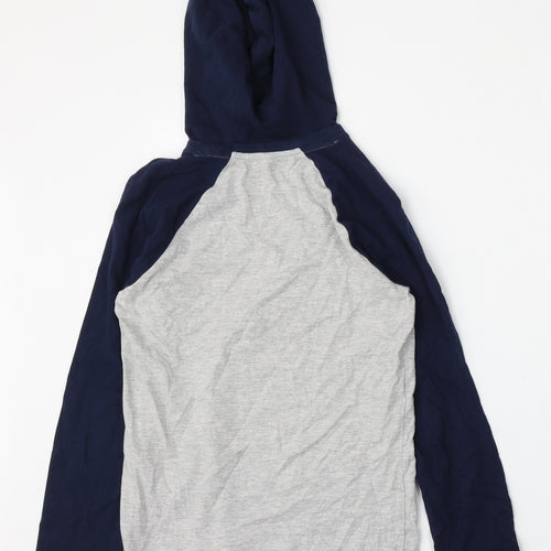 Marks and Spencer Boys Grey  Cotton Pullover Hoodie Size 10-11 Years