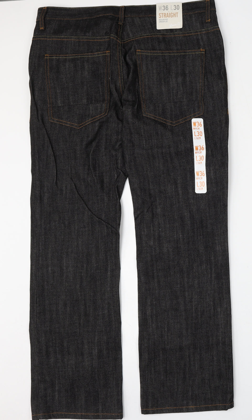 Denim Co Mens Grey  Cotton Straight Jeans Size 36 L30 in Regular Button