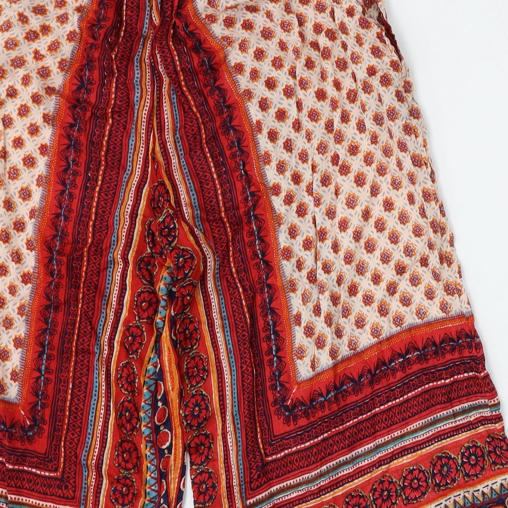 Angie Womens Multicoloured Geometric Ramie Harem Trousers Size S L34 in Regular