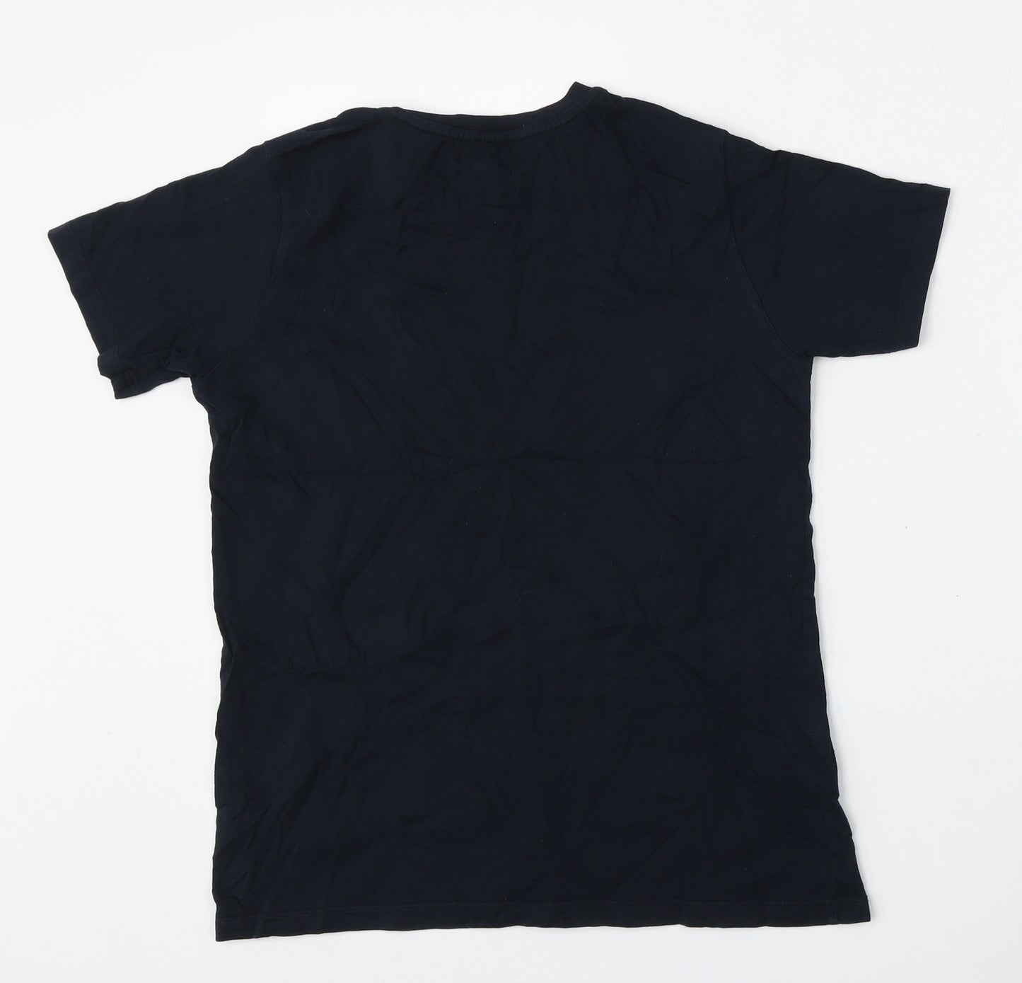 River Island Boys Blue  Cotton Basic T-Shirt Size 11-12 Years Round Neck
