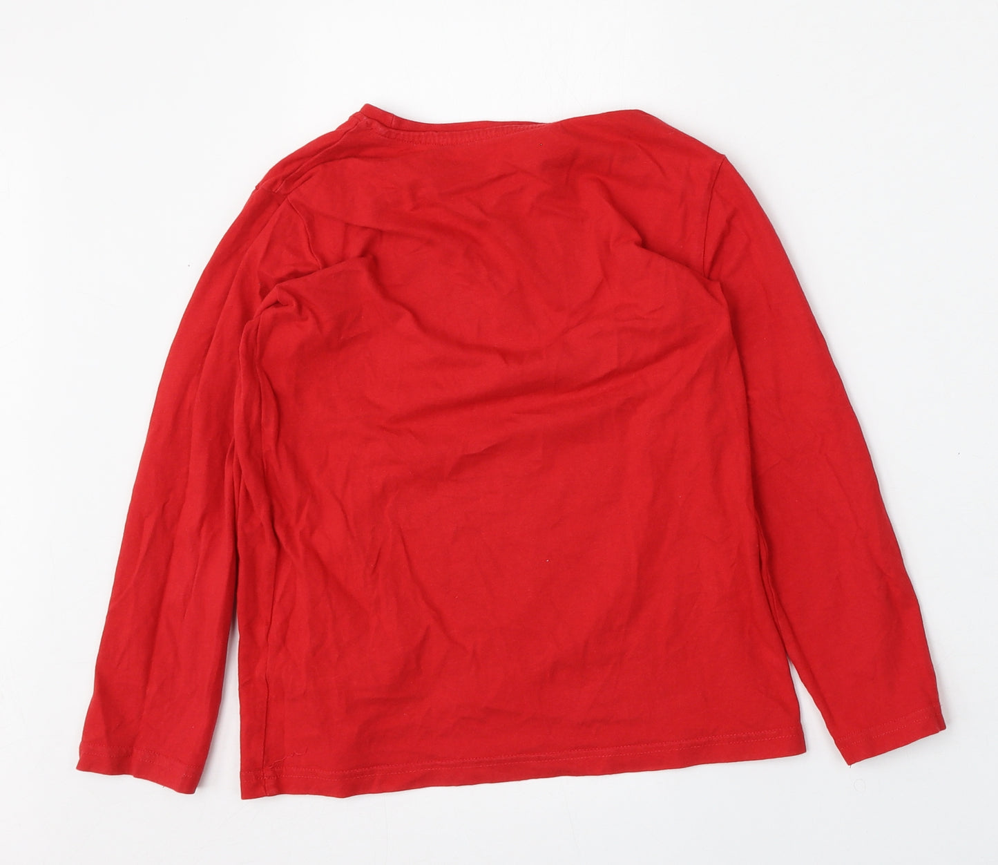 Dunnes Stores Boys Red  Cotton Basic T-Shirt Size 8-9 Years Round Neck  - WiFi Child