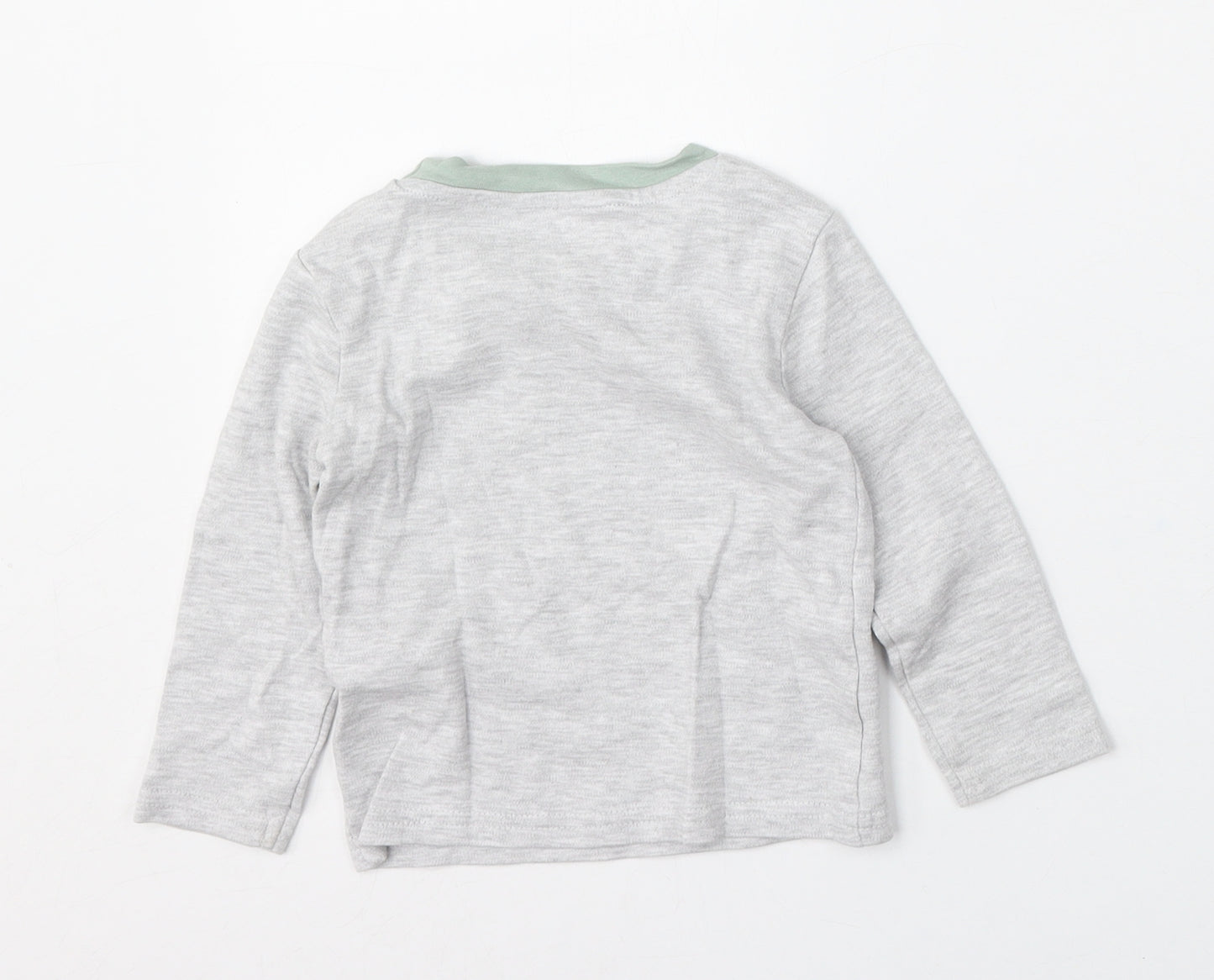 Primark Boys Grey  Cotton Basic T-Shirt Size 12-18 Months Round Neck