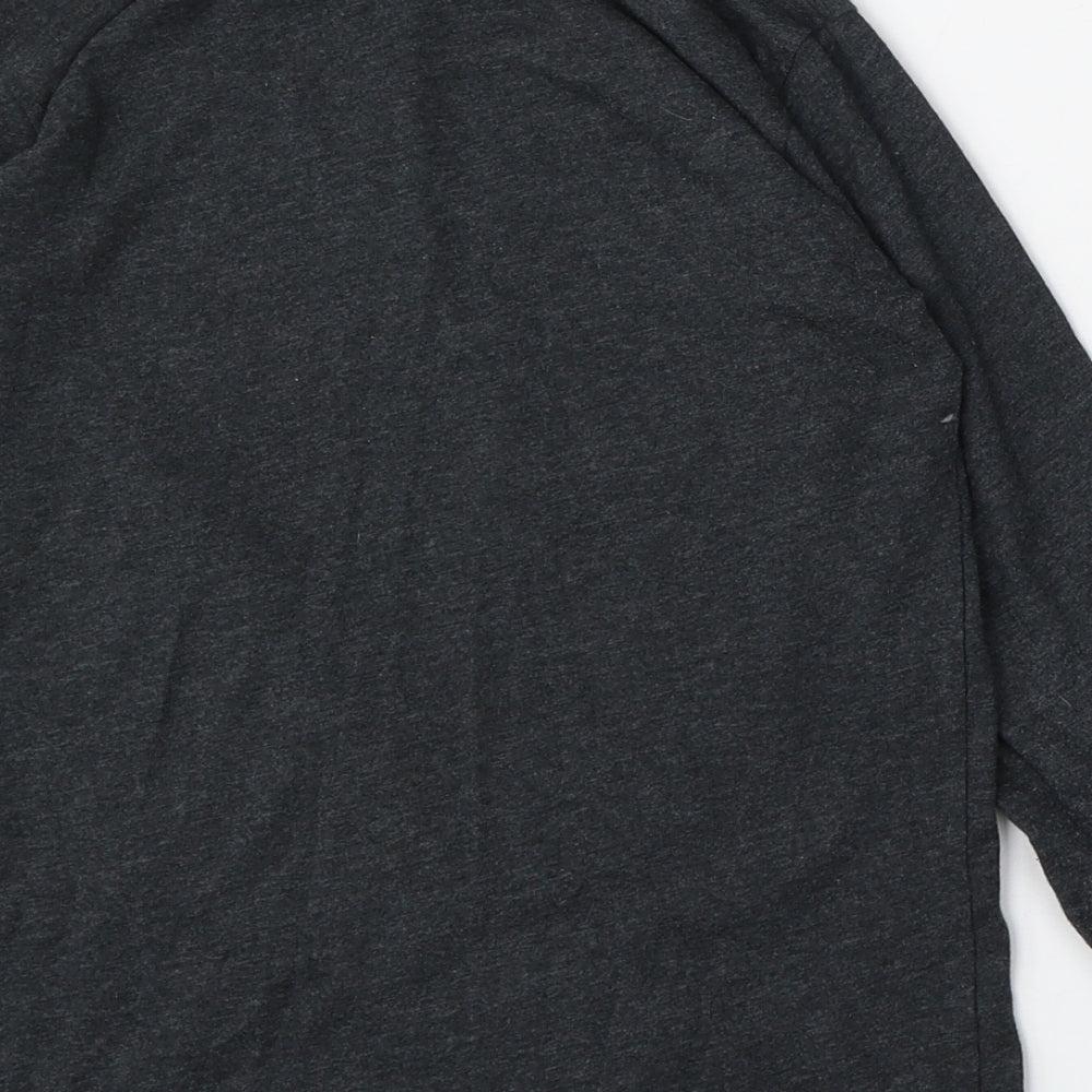 Dunnes Stores Boys Black  Cotton Basic T-Shirt Size 8-9 Years Round Neck