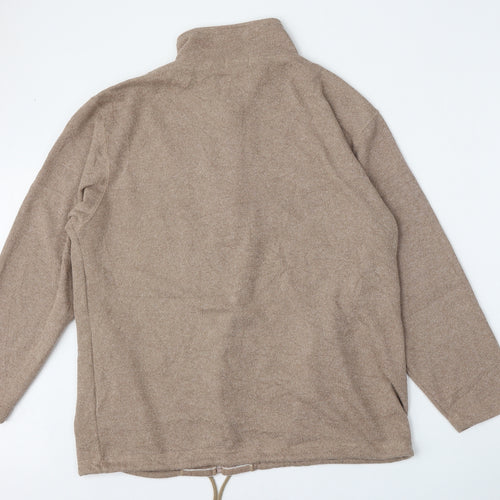 Bonmarché Womens Beige Mock Neck  Polyester Pullover Jumper Size L