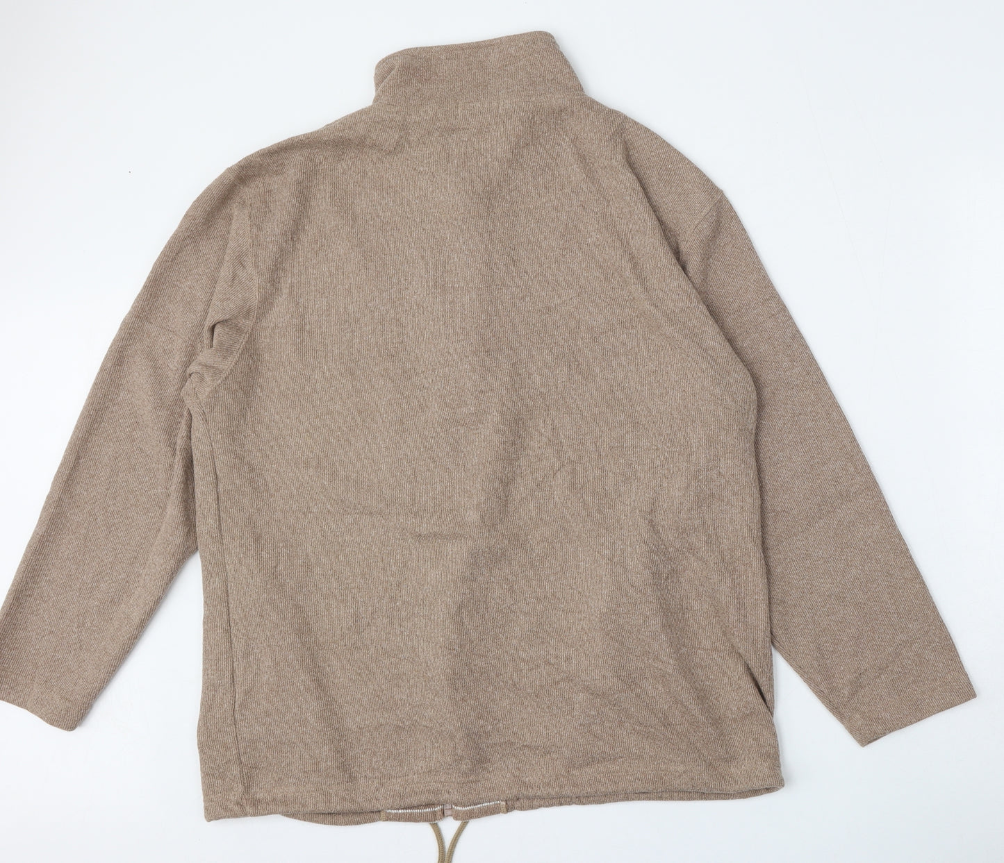 Bonmarché Womens Beige Mock Neck  Polyester Pullover Jumper Size L