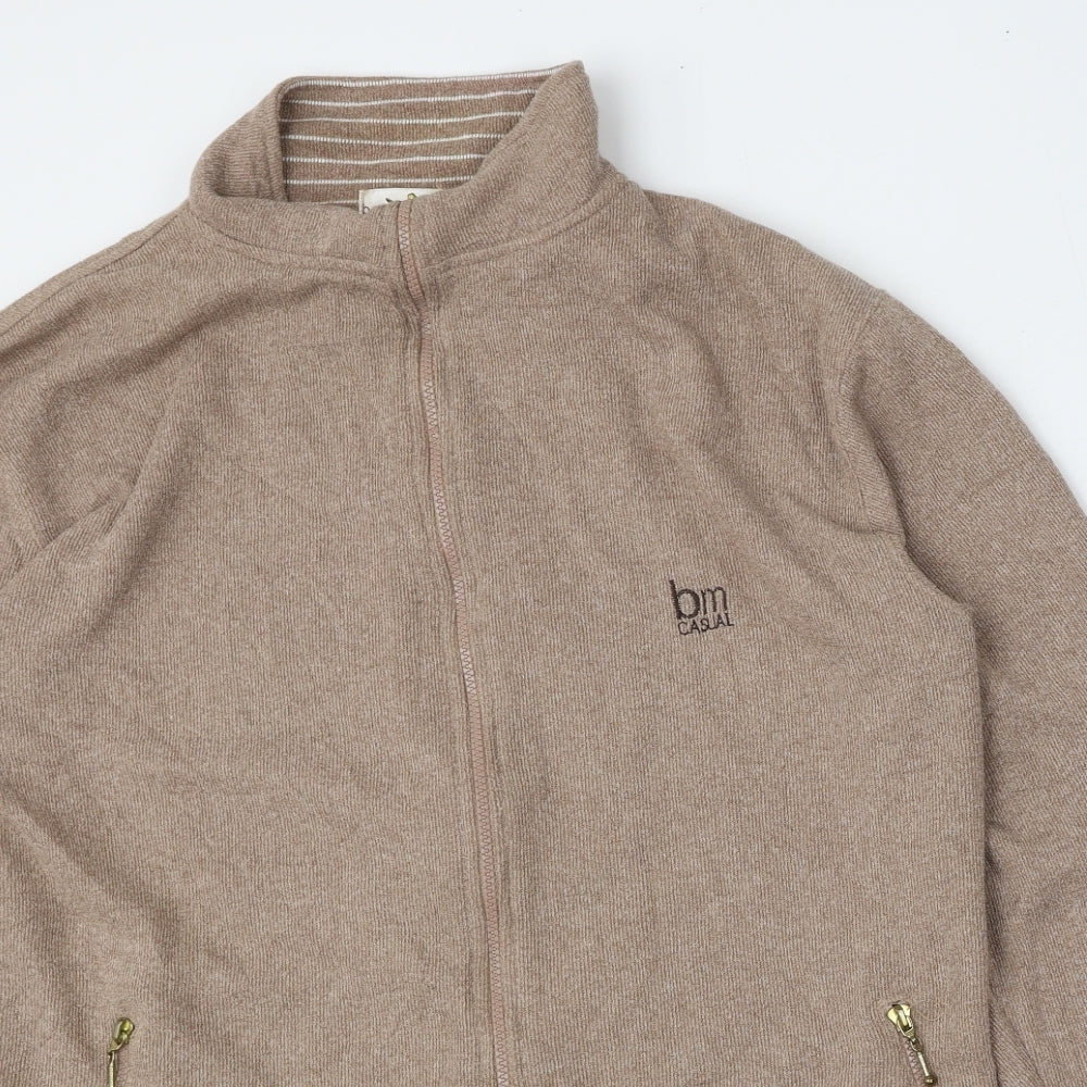 Bonmarché Womens Beige Mock Neck  Polyester Pullover Jumper Size L
