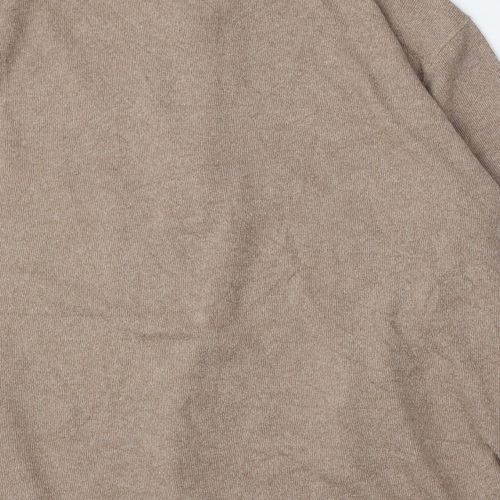 Bonmarché Womens Beige Mock Neck  Polyester Pullover Jumper Size L