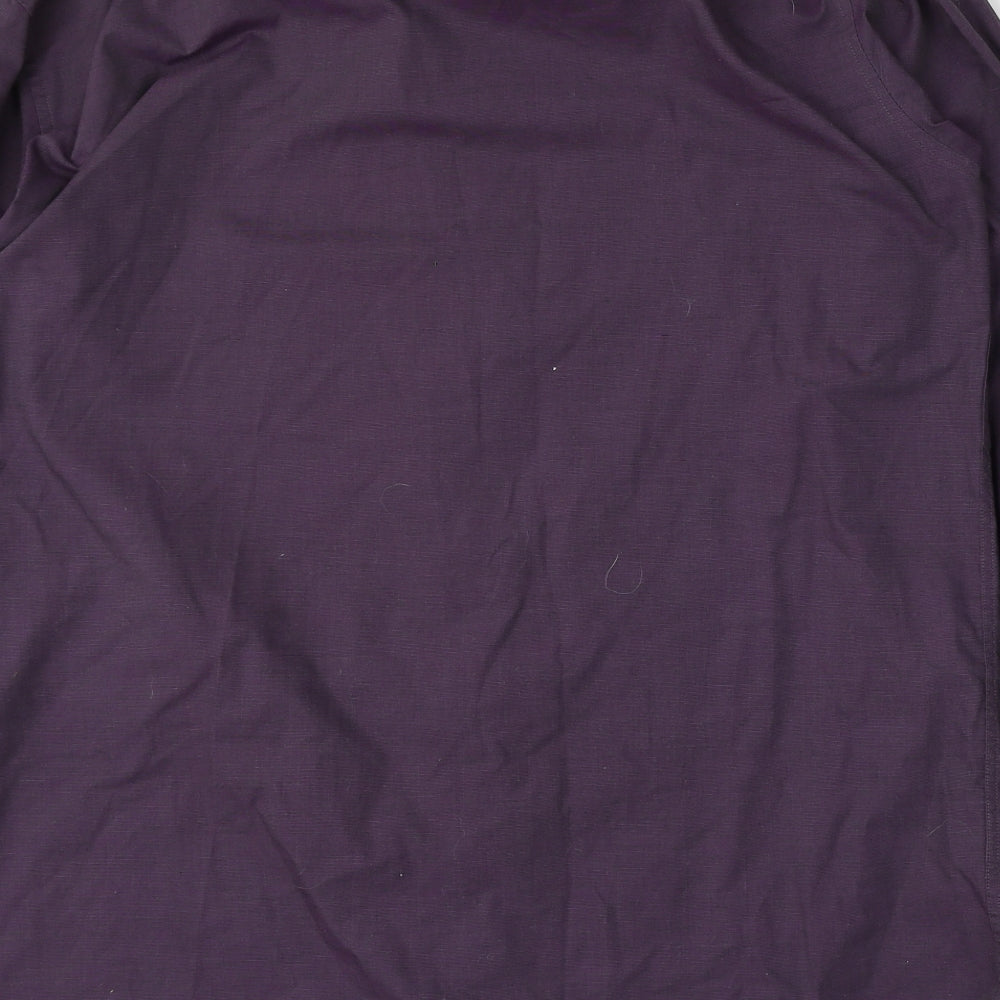 Marks and Spencer Mens Purple  Cotton  Dress Shirt Size 16 Collared Button