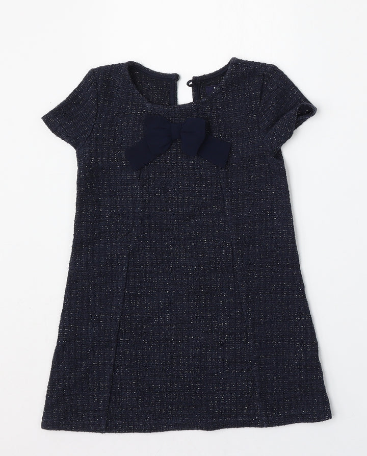 Young Dimension Girls Blue  Polyester Trapeze & Swing  Size 2-3 Years  Round Neck