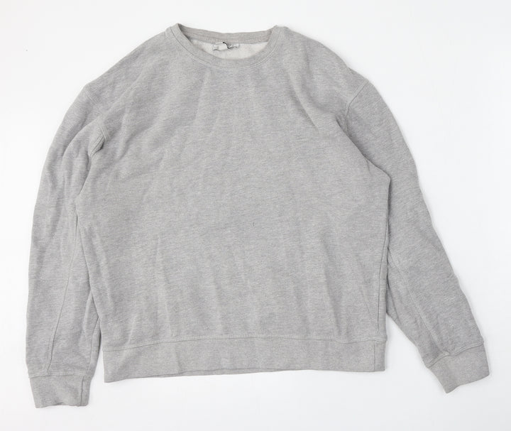 Topshop Mens Grey Cotton Pullover Sweatshirt Size S