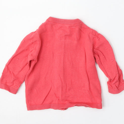 F&F Girls Pink  Cotton Cardigan Jumper Size 0-3 Months
