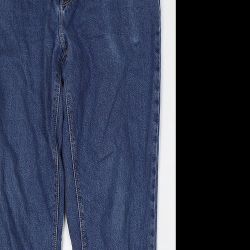 ASOS Womens Blue  Cotton Cropped Jeans Size 40 in L30 in Regular Button